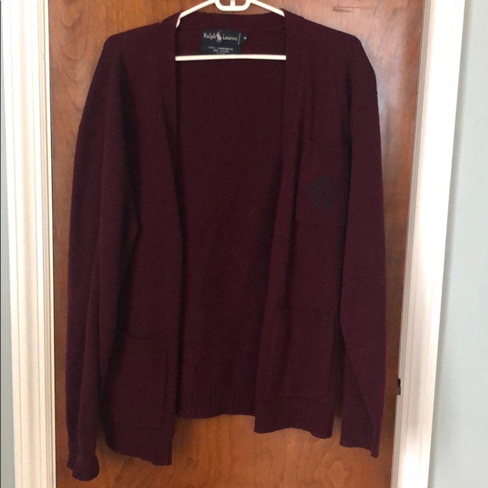 Ralph Lauren 100% lambs wool button up sweater